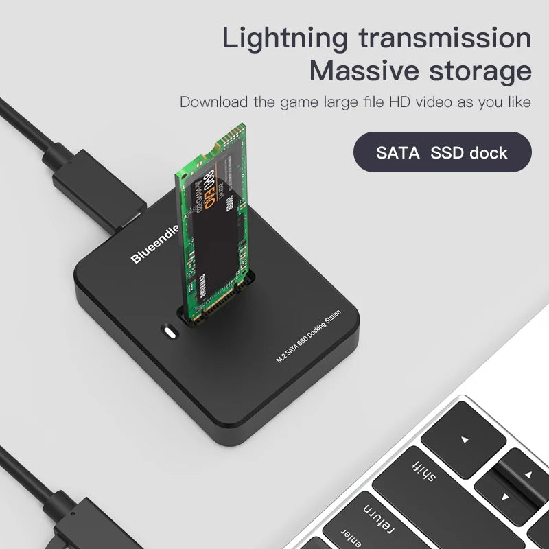 External SSD Hard Disk M.2 SSD Enclosure 10Gbps Read Writing Speed SSD Case For M.2 NVME SATA SSD Docking Station Plug and Play