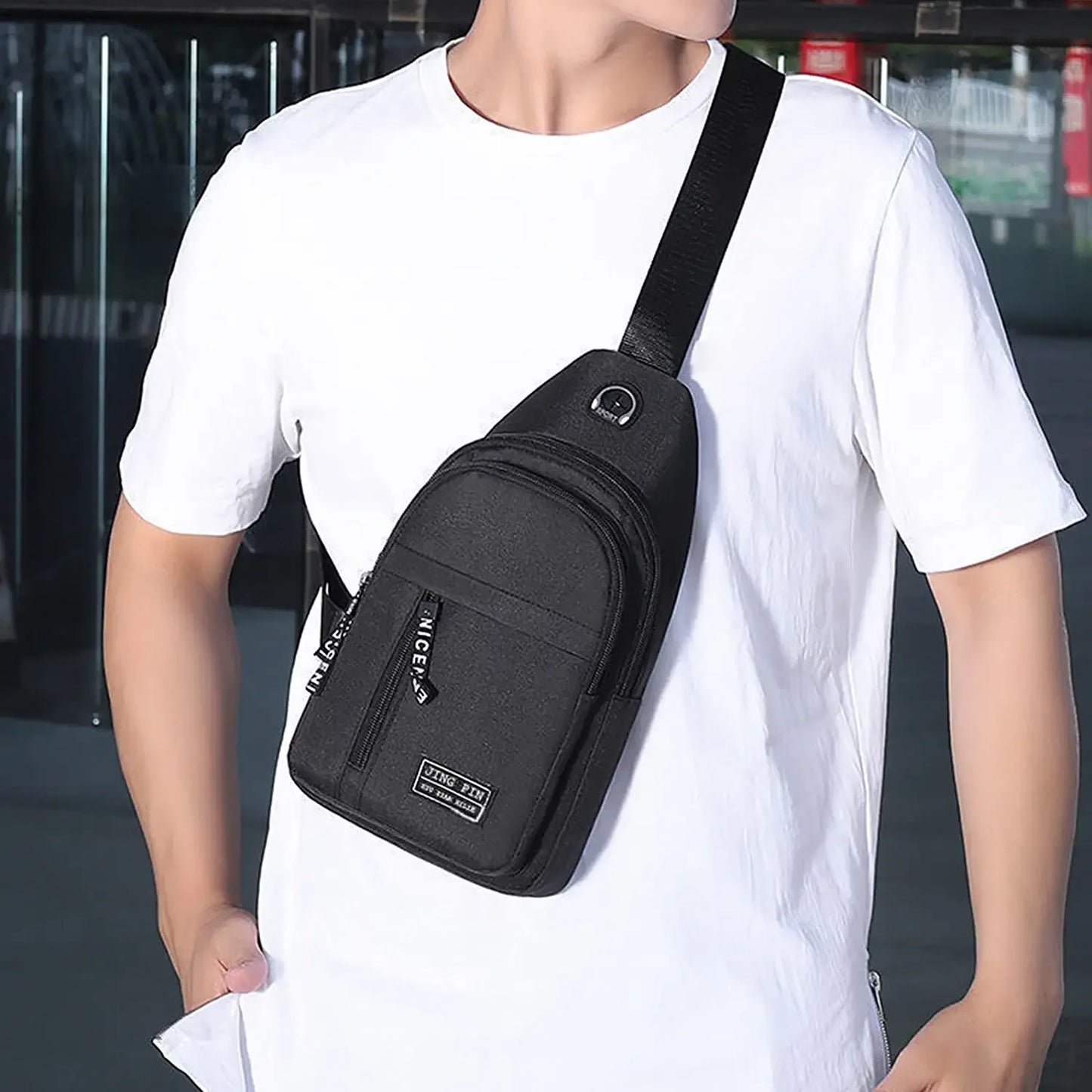 New Multi-functional Men Crossbody Bag Waterproof Shoulder Bag Travel Hiking Camping Sling Bag Pack Messenger Chest Bag For Male