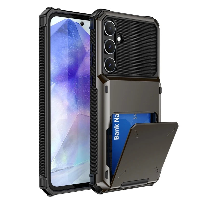 Wallet Case For Samsung Galaxy A16 A26 A36 A56 5G A06 A05 A15 A25 A35 A55 A14 A34 A54 A12 A04s Heavy Duty Armor Cards Slot Cover