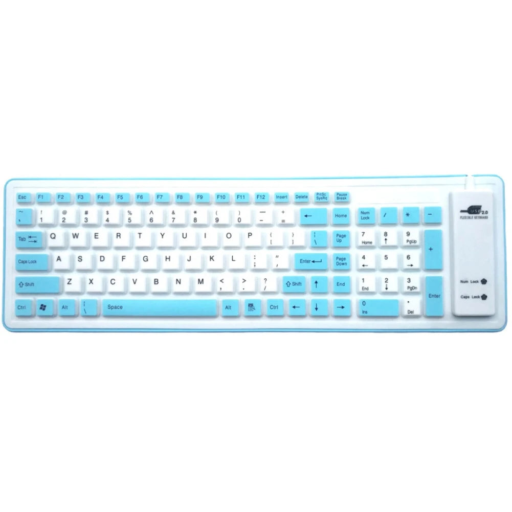 NEW Wire Bluetooth Keyboard Foldable Roll Up Silent 87key Keypads Soft Silicone Flexible Teclado For PC Tablet