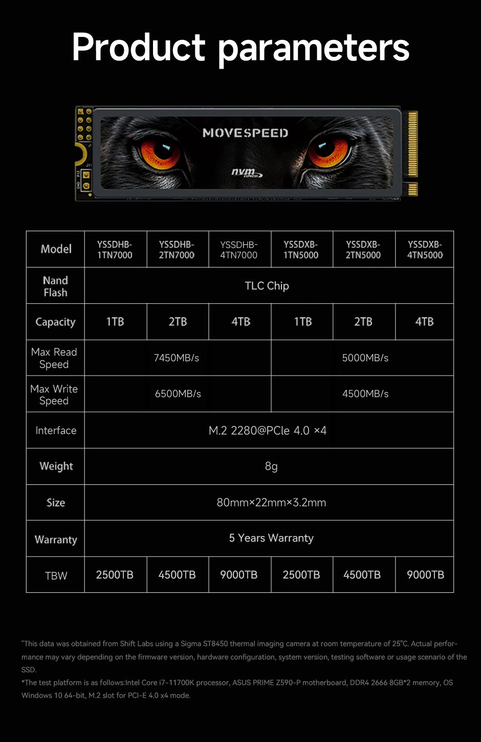 MOVESPEED 7450MB/s SSD NVMe M.2 2280 4TB 2TB 1TB Internal Solid State Hard Disk M2 PCIe 4.0x4 2280 SSD Drive for PS5 Laptop PC