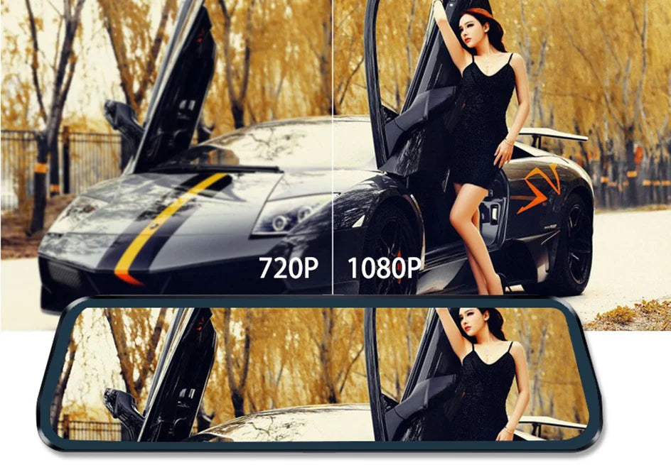 E-ACE 2K Car DVR WIFI GPS Stream Media Mirror Optional 1080P Car Video Camera Night Vision Loop Recording 24H Parking Black Box