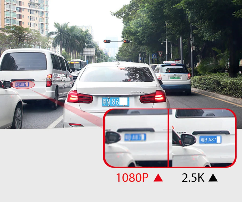 E-ACE 2K Car DVR WIFI GPS Stream Media Mirror Optional 1080P Car Video Camera Night Vision Loop Recording 24H Parking Black Box