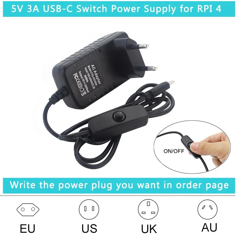 Original Raspberry Pi 4 Model B Kit 2 4 8 GB+ Case + 32 64 128 GB TF Card+ Power Adapter + Fan+ Heat Sink+ Video Cable for Pi 4