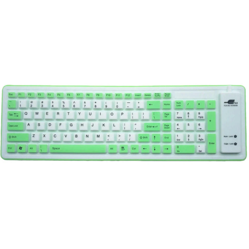 NEW Wire Bluetooth Keyboard Foldable Roll Up Silent 87key Keypads Soft Silicone Flexible Teclado For PC Tablet