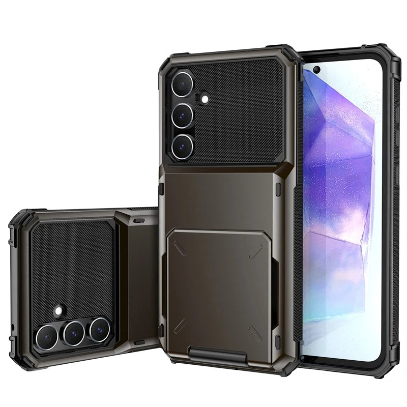 Wallet Case For Samsung Galaxy A16 A26 A36 A56 5G A06 A05 A15 A25 A35 A55 A14 A34 A54 A12 A04s Heavy Duty Armor Cards Slot Cover
