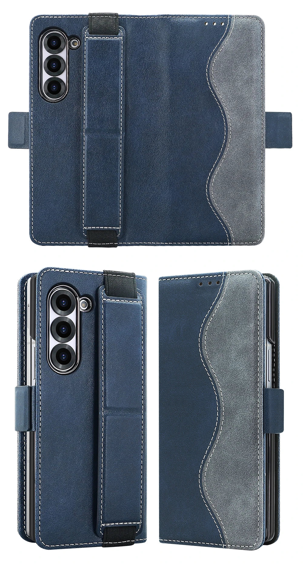 Business PU Leather Flip Wallet Mobile Phone Case Fit For Samsung Galaxy Z Fold 7 Z Fold 6 Fold 5 Case With Adjustable Kickstand