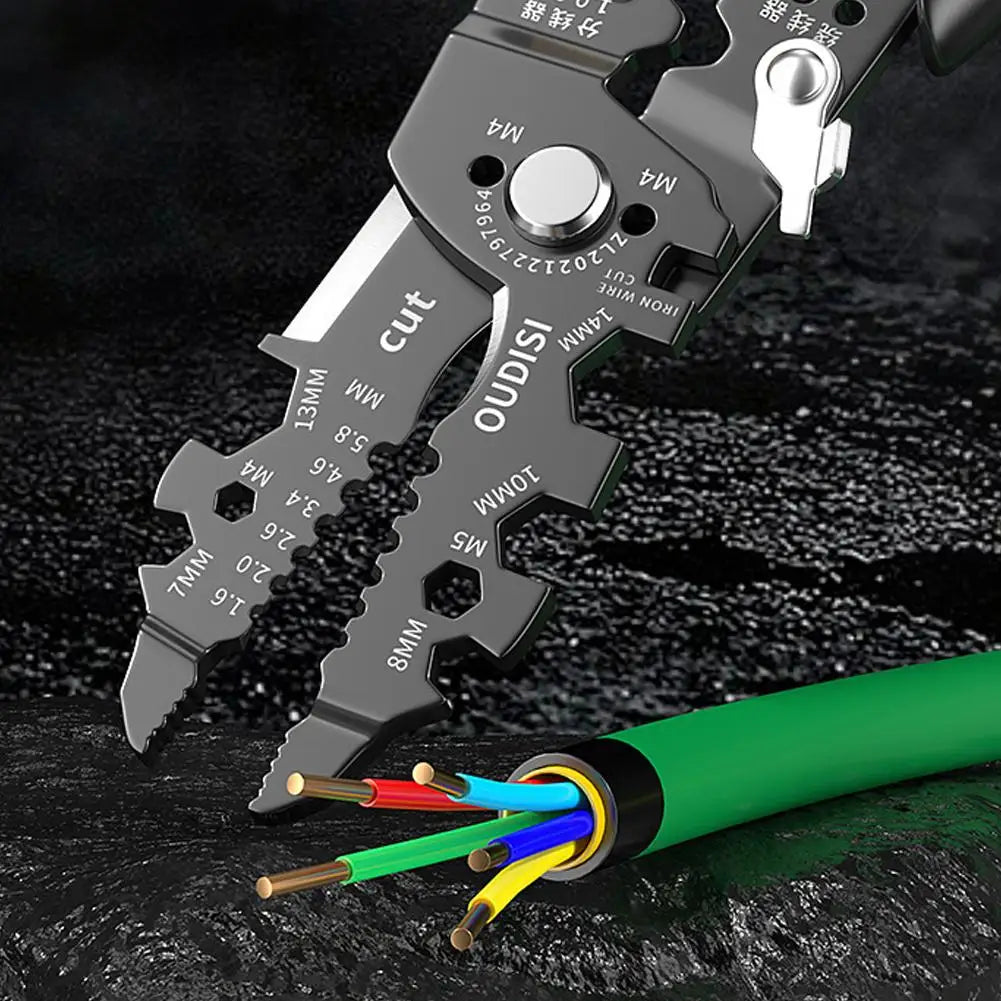 Multifunctional Electrician Pliers Long Nose Pliers Wire Stripper Cable Cutter Terminal Crimping Hand Tools