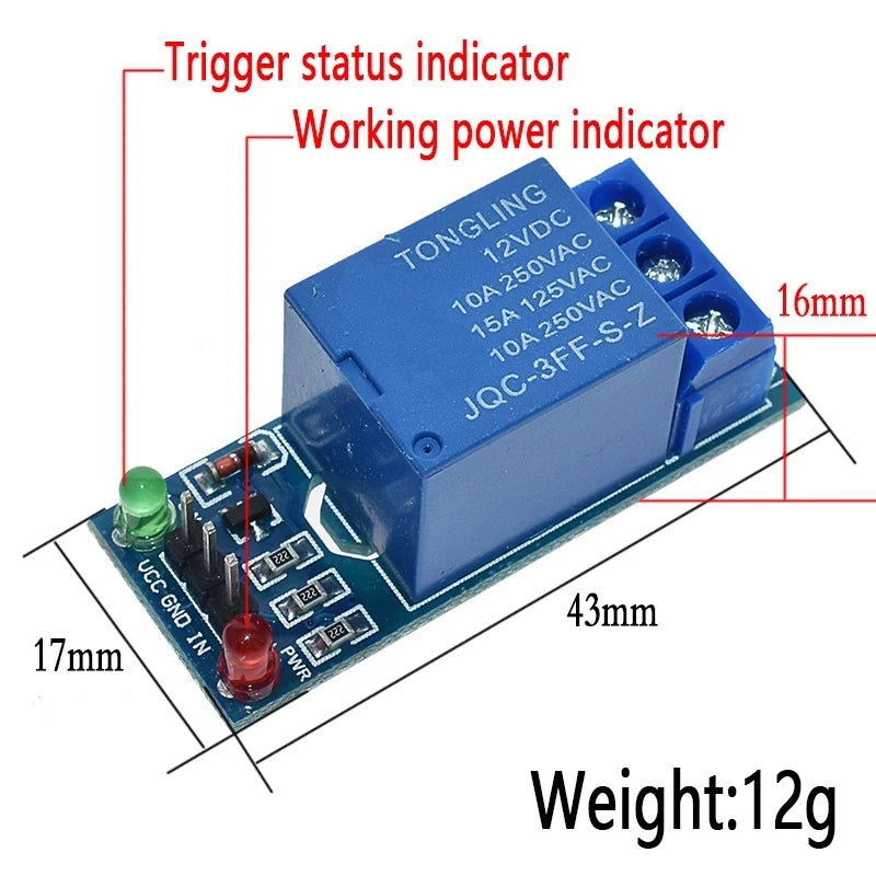 5V 12V low level trigger 1 Channel Relay Module interface Board Shield For PIC AVR DSP ARM MCU Arduino