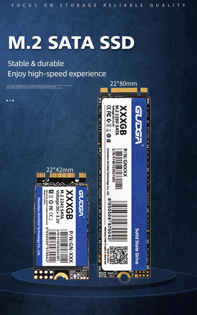 GUDGA SSD M2 SATA M.2 NGFF SATA III Solid State Drive 1TB 2TB 4TB 2242 2280 Internal Hard Drive Disk For Laptops Desktop Notebook