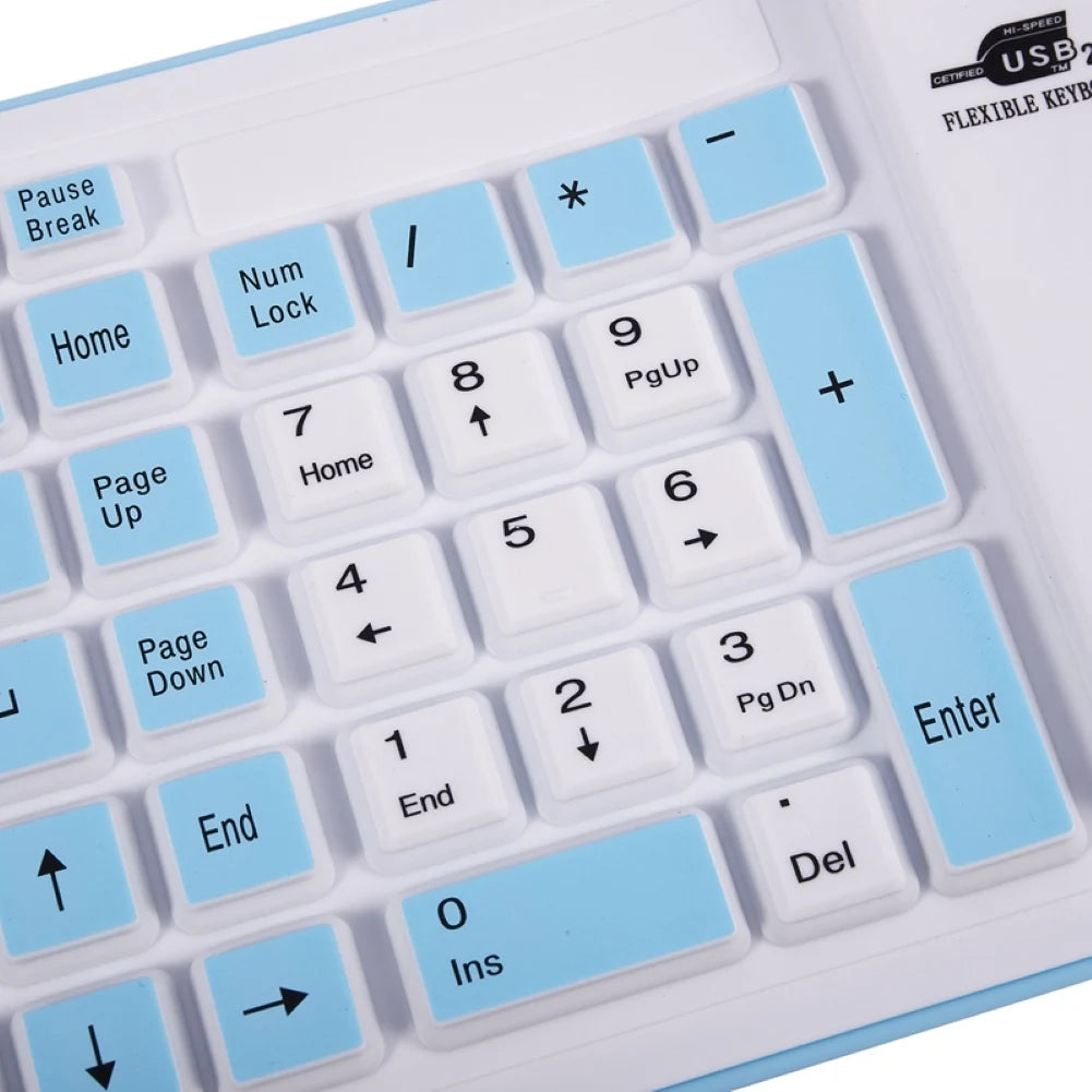 NEW Wire Bluetooth Keyboard Foldable Roll Up Silent 87key Keypads Soft Silicone Flexible Teclado For PC Tablet