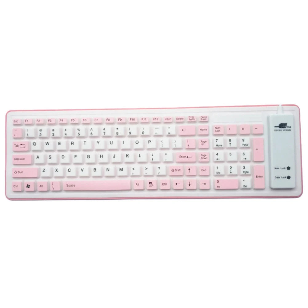 NEW Wire Bluetooth Keyboard Foldable Roll Up Silent 87key Keypads Soft Silicone Flexible Teclado For PC Tablet