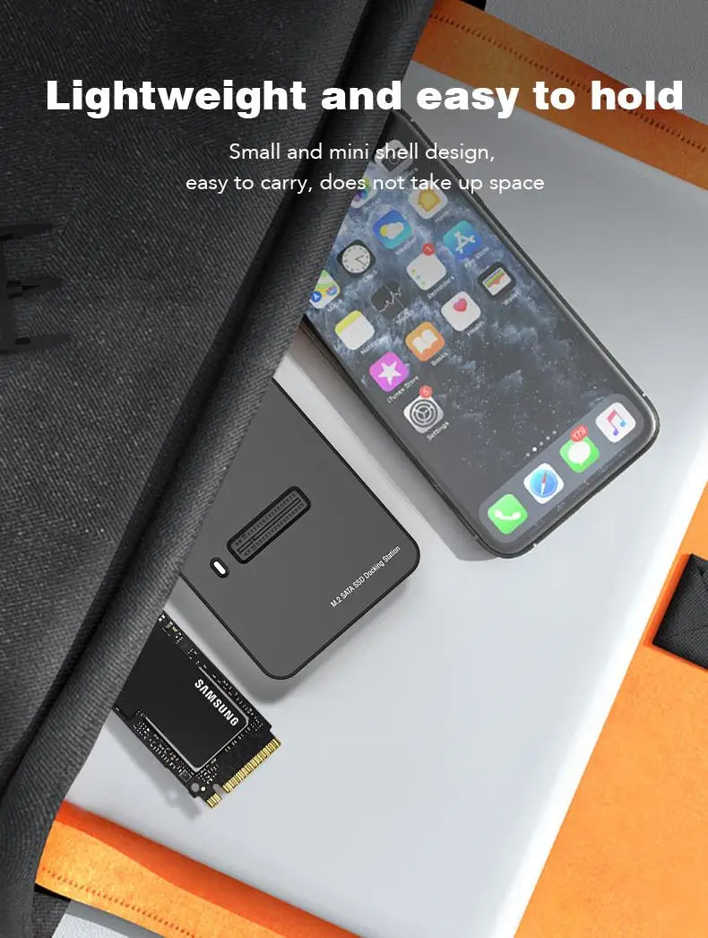 External SSD Hard Disk M.2 SSD Enclosure 10Gbps Read Writing Speed SSD Case For M.2 NVME SATA SSD Docking Station Plug and Play