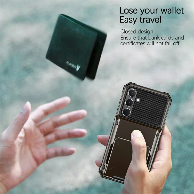 Wallet Case For Samsung Galaxy A16 A26 A36 A56 5G A06 A05 A15 A25 A35 A55 A14 A34 A54 A12 A04s Heavy Duty Armor Cards Slot Cover