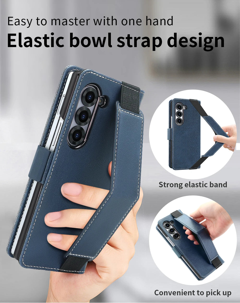 Business PU Leather Flip Wallet Mobile Phone Case Fit For Samsung Galaxy Z Fold 7 Z Fold 6 Fold 5 Case With Adjustable Kickstand