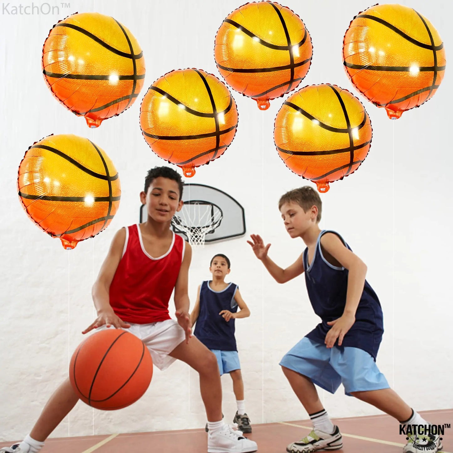 6 Pieces Basketball Balloons 18 Inch Ball Foil Balloons For Basketball Birthday Party Decorations Sports Party Kids Baloons Toys