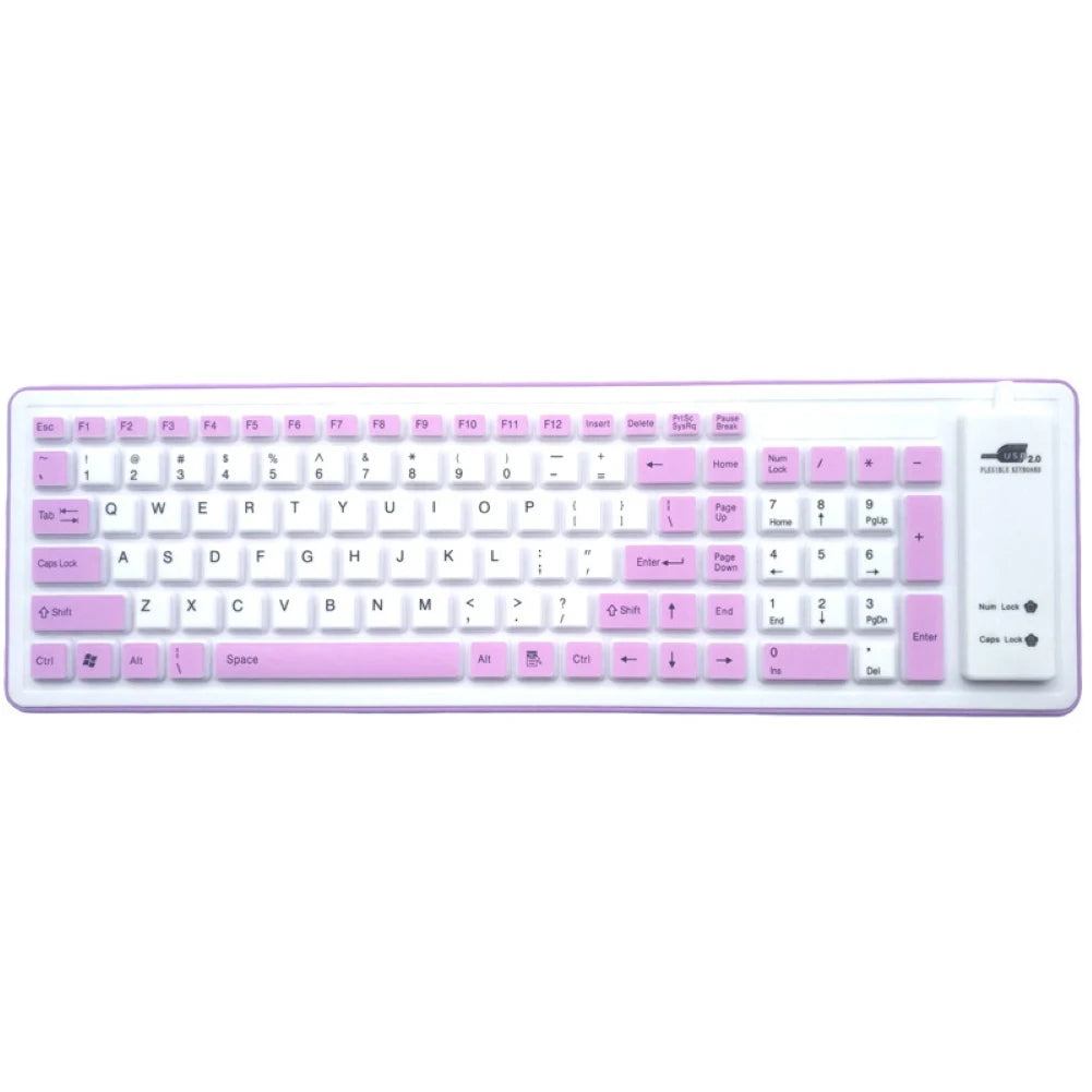 NEW Wire Bluetooth Keyboard Foldable Roll Up Silent 87key Keypads Soft Silicone Flexible Teclado For PC Tablet