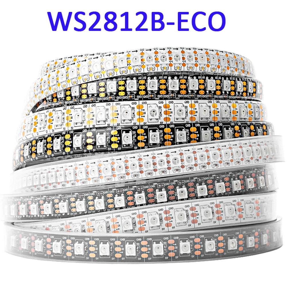 5m 12V WS2811 WS2815 5V WS2812B ECO WS2813 Dual Signal RGB IC 3PIN 4PIN Pixels LED Light Strip Addressable 30 60 LEDs IP30 65 67