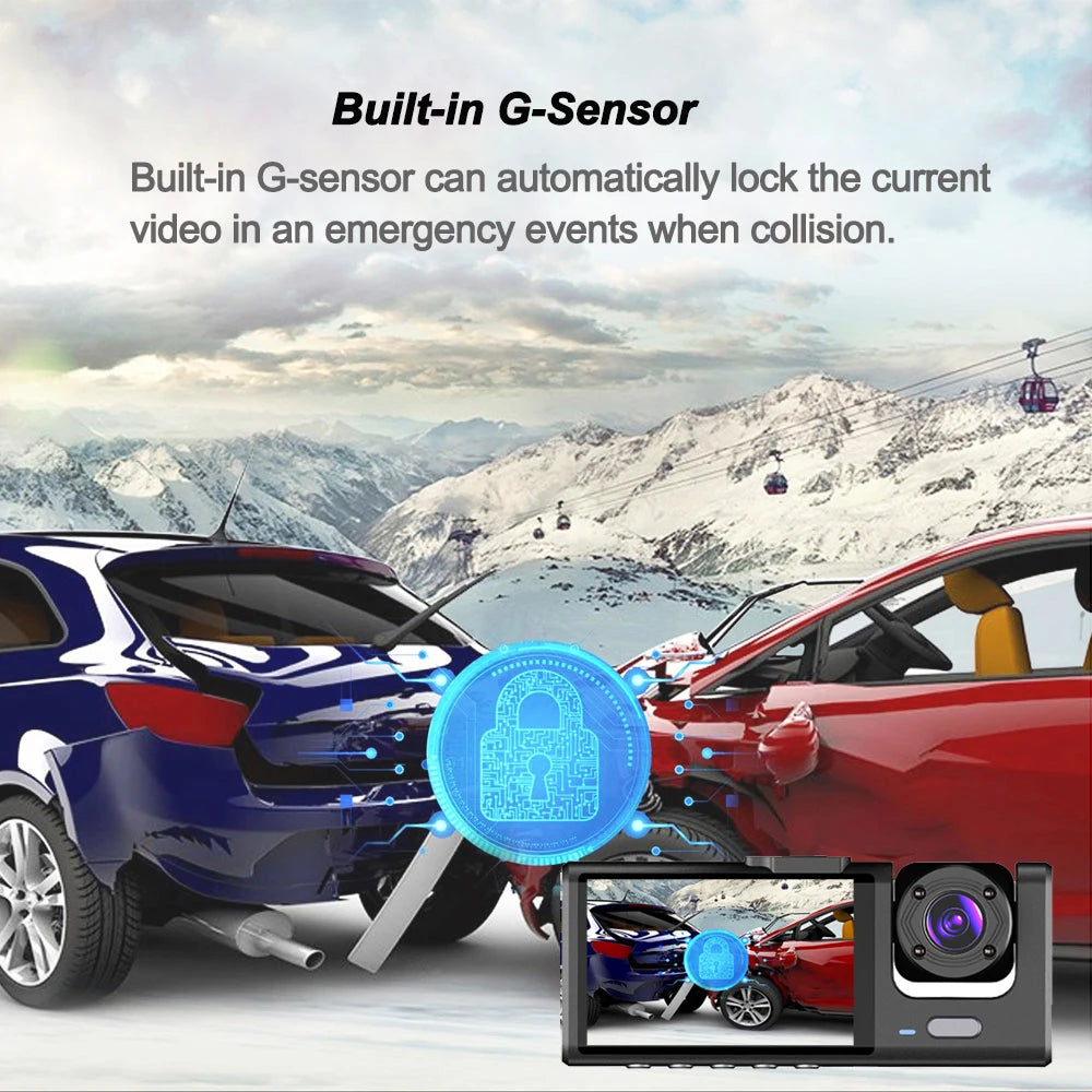 WIFI APP Control Car Dvr 2/3 Channel 1080P Dash Cam for Cars Front optional Rear View Recorder Video Car Camera Car Assecories