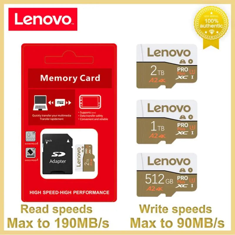 Lenovo High speed 2TB Flash Memory Card 1TB 512GB 256GB 128GB 64GB Class 10 Waterproof V30 Micro TF SD Card For nintendo Switch