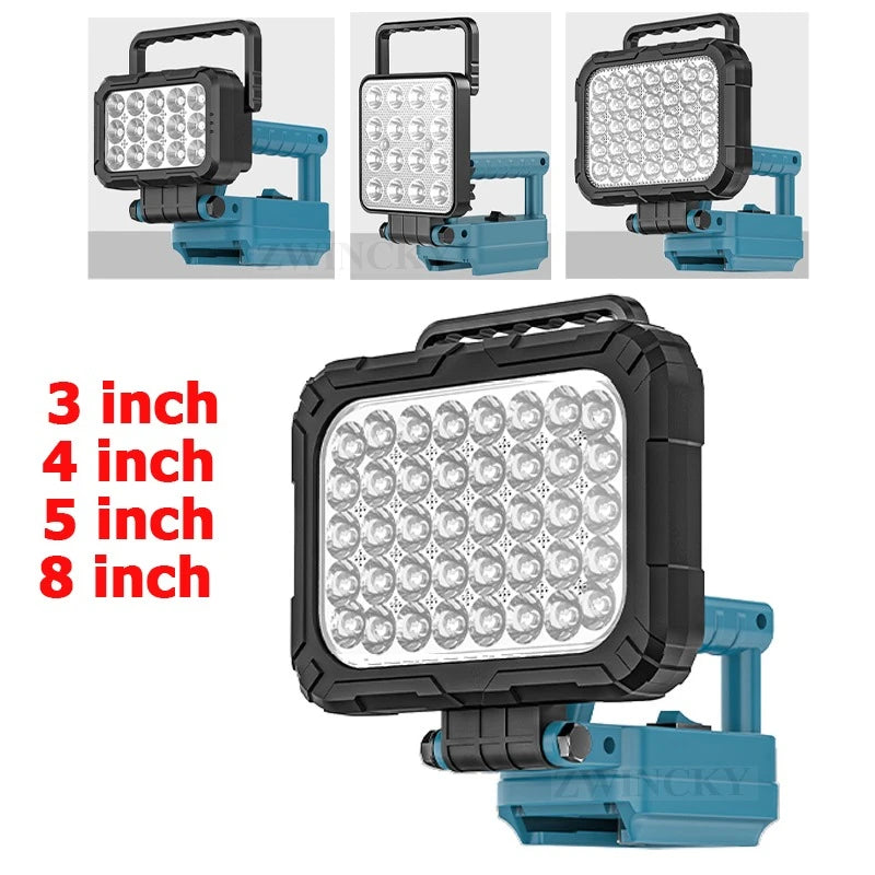 LED Working Light Lantern For Makita 18V Li-ion Battery Emergency Lamp Flashlight Torch Spotlight With Dual USB Camping Lighting