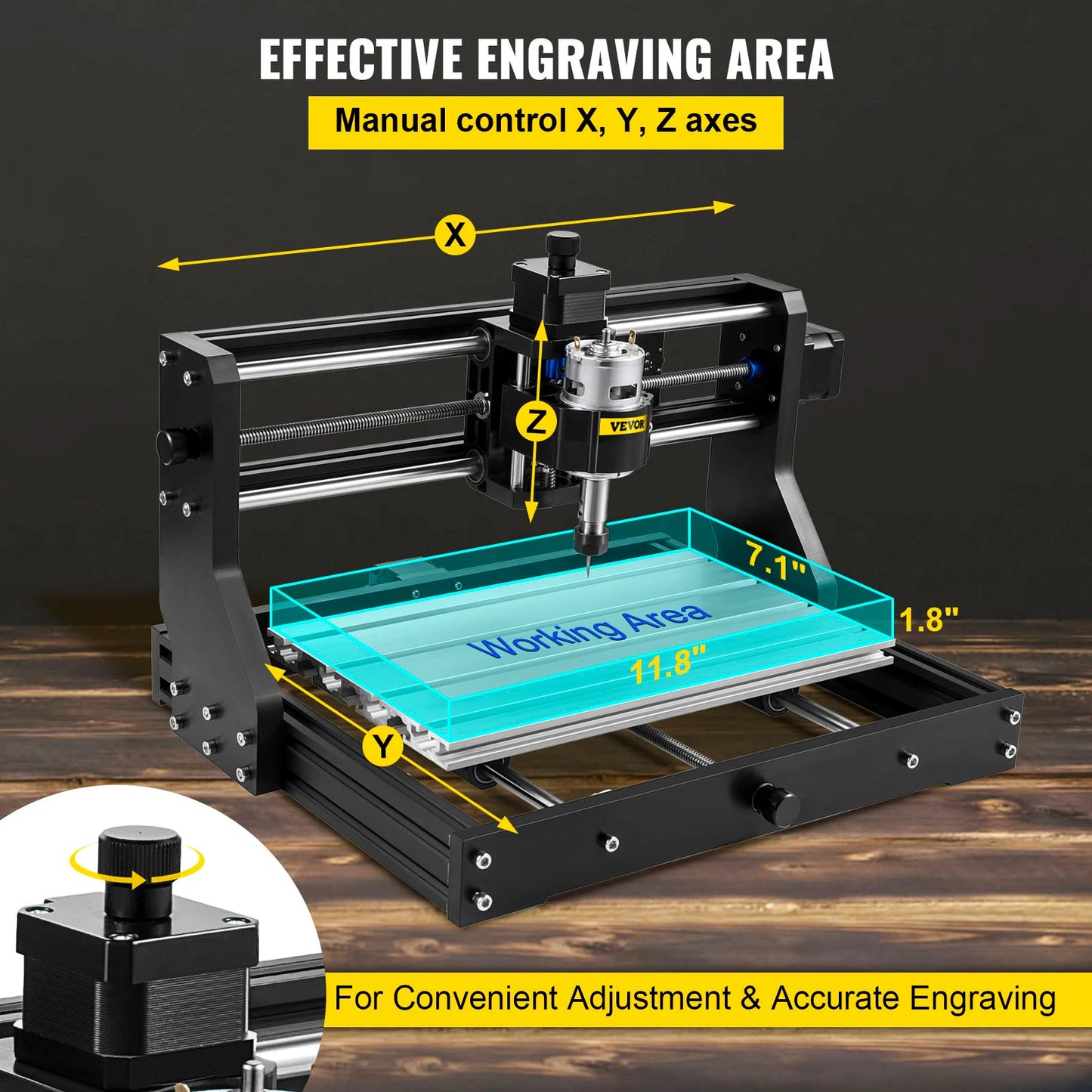VEVOR CNC 3018 Pro Mini Laser Engraving Machine 3 Axis w/ Offline Controller GRBL Control DIY Wood PCB Milling Cutting Engraver