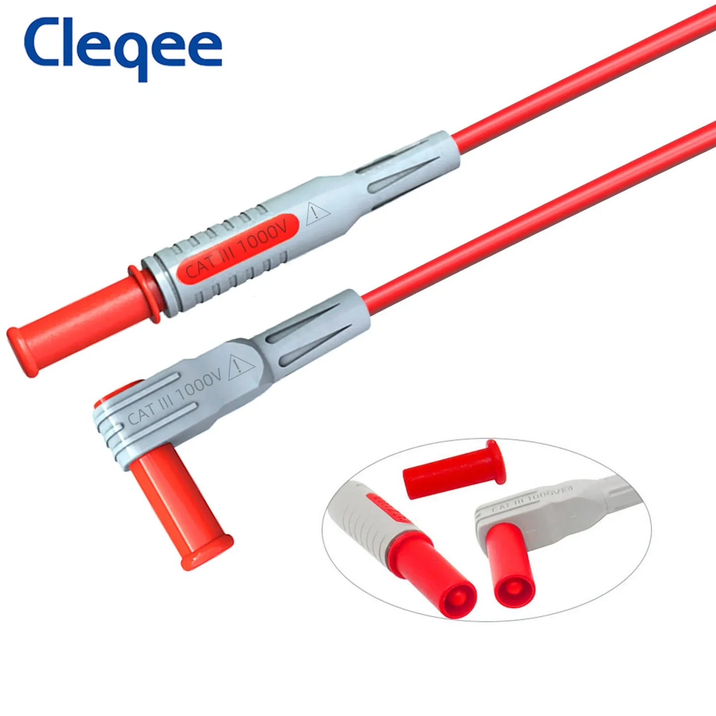 Cleqee P1300 Series Multimeter Test Lead kit 4mm Banana Plug Cable Test Hook Clip Probe Alligator Clip Automotive Tool Kit