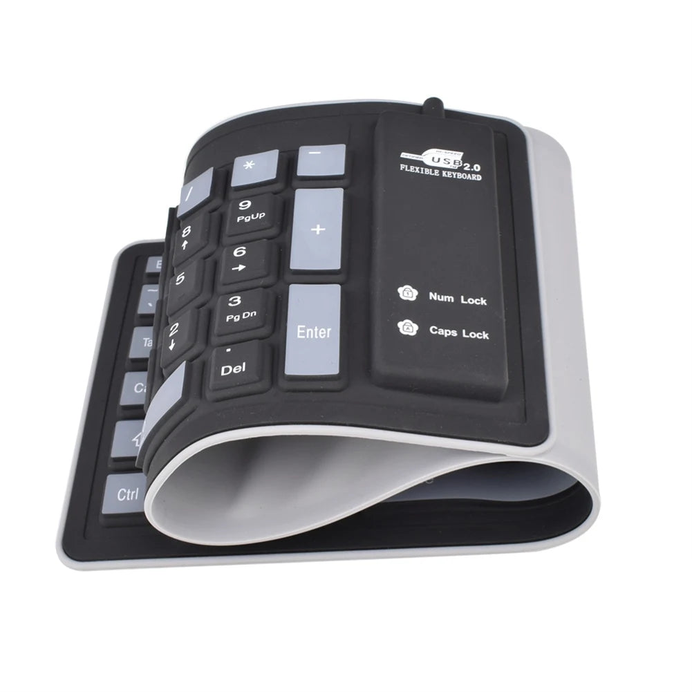 NEW Wire Bluetooth Keyboard Foldable Roll Up Silent 87key Keypads Soft Silicone Flexible Teclado For PC Tablet