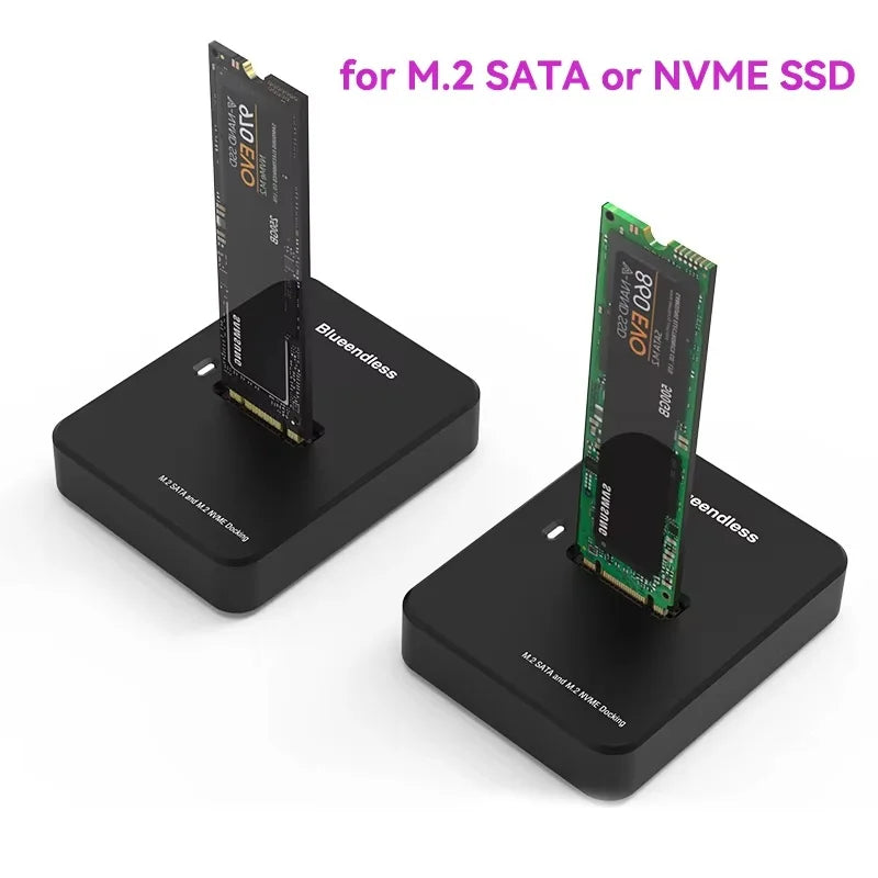 External SSD Hard Disk M.2 SSD Enclosure 10Gbps Read Writing Speed SSD Case For M.2 NVME SATA SSD Docking Station Plug and Play
