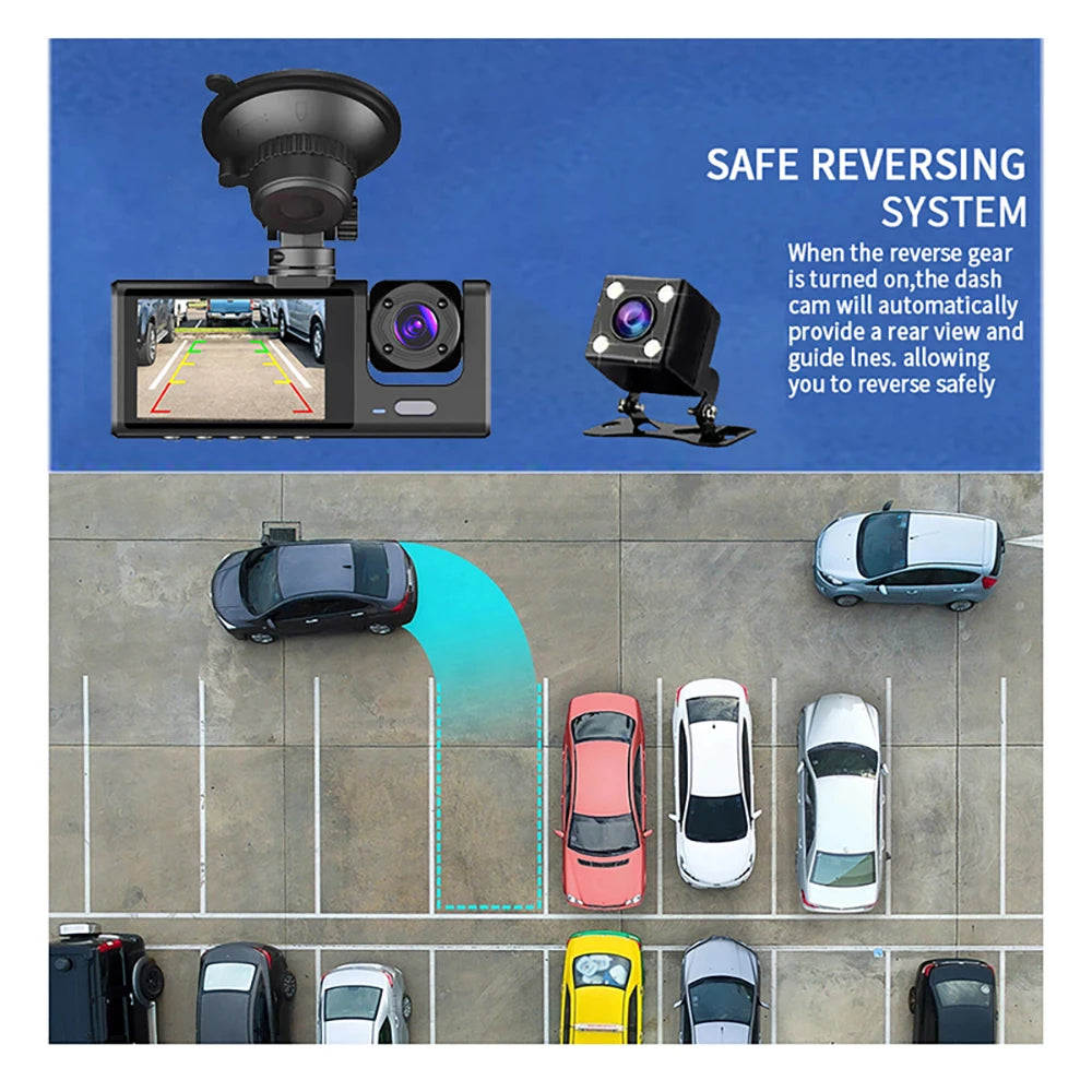 WIFI APP Control Car Dvr 2/3 Channel 1080P Dash Cam for Cars Front optional Rear View Recorder Video Car Camera Car Assecories