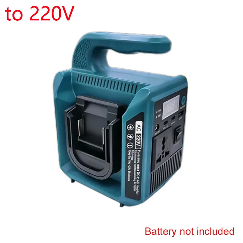 Portable Power Bank for Makita 18-21V Lithium Battery DC 18V to AC 110V/220V 550W Pure Sine Wave Inverter Outdoor Power Station