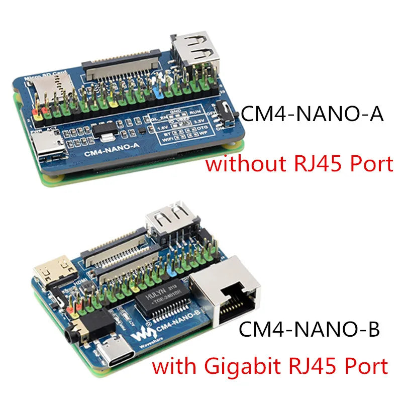 Raspberry Pi CM4 Nano Base Board (B) USB CSI DSI Mini HDMI-Compatible Gigabit Ethernet RJ45 Same Size as the CM4 for RPI