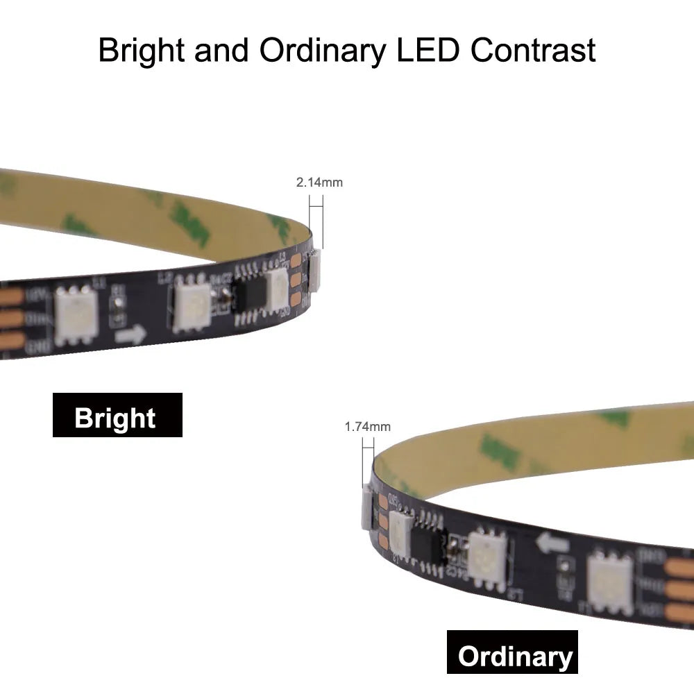 DC12V WS2811 5050 RGB Addressable Led Pixel Strip Light Full Colors Ribbon Flexible Digital Led Tape External 1 IC Control 3