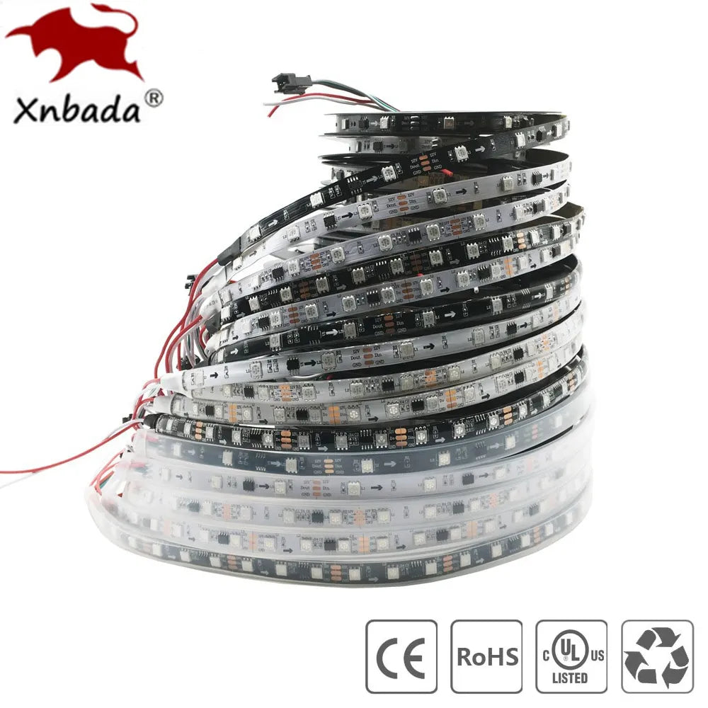 DC12V WS2811 5050 RGB Addressable Led Pixel Strip Light Full Colors Ribbon Flexible Digital Led Tape External 1 IC Control 3